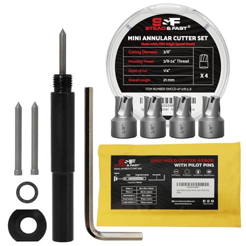 Image of S&F STEAD & FAST Spot Weld Cutter Kit 4-Pack, Cutting Diameter 3/8