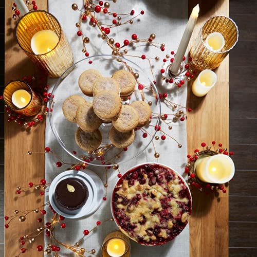 Candle Rings For Pillars - Fits 3 Inch Candles, Set Of 3, Red Berry Mini Wreath For Centerpiece, Gold Accents, Candle Holder For Valentine Candles, Valentine Decor Or Winter Wedding Decor #TOP4