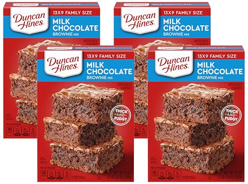 Duncan Hines Brownie Mix, Milk Chocolate, 18 oz (Pack of 4)