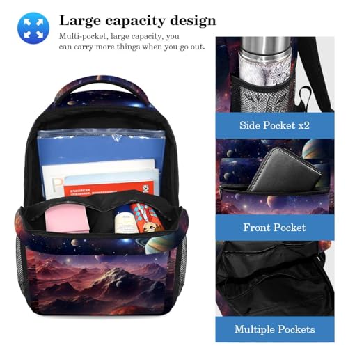 Ensemble sac à dos Galactic Space multicolore et sa trousse, cadeau idéal