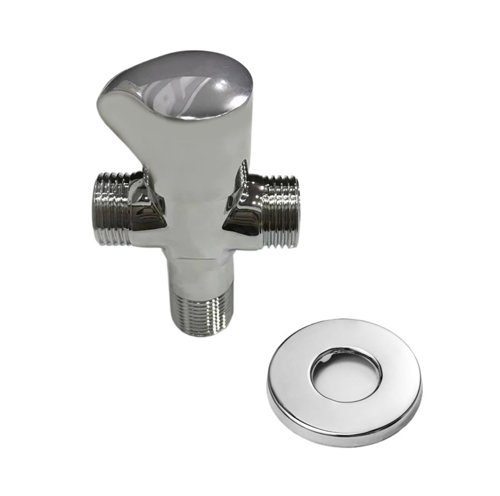 tap Angle Valve, Triangle Valve 1 in 2 Out Brass Angle Bathroom Toilet Filling Valves Wall Mounted Inlet and Outlet Water Stop Valve(Type D)(Type C)