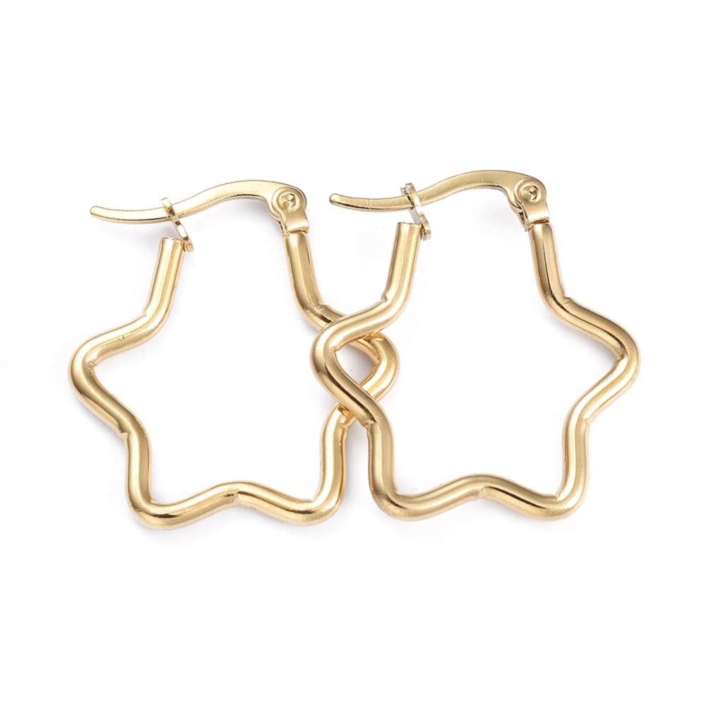 Via Mazzini Gold Plated Stainless Steel No-Rusting No-Tarnish Everyday Wear Star Hoop Earrings For Women And Girls (ER2127) (B0BTT7S2SY) Amazon Price History, Amazon Price Tracker