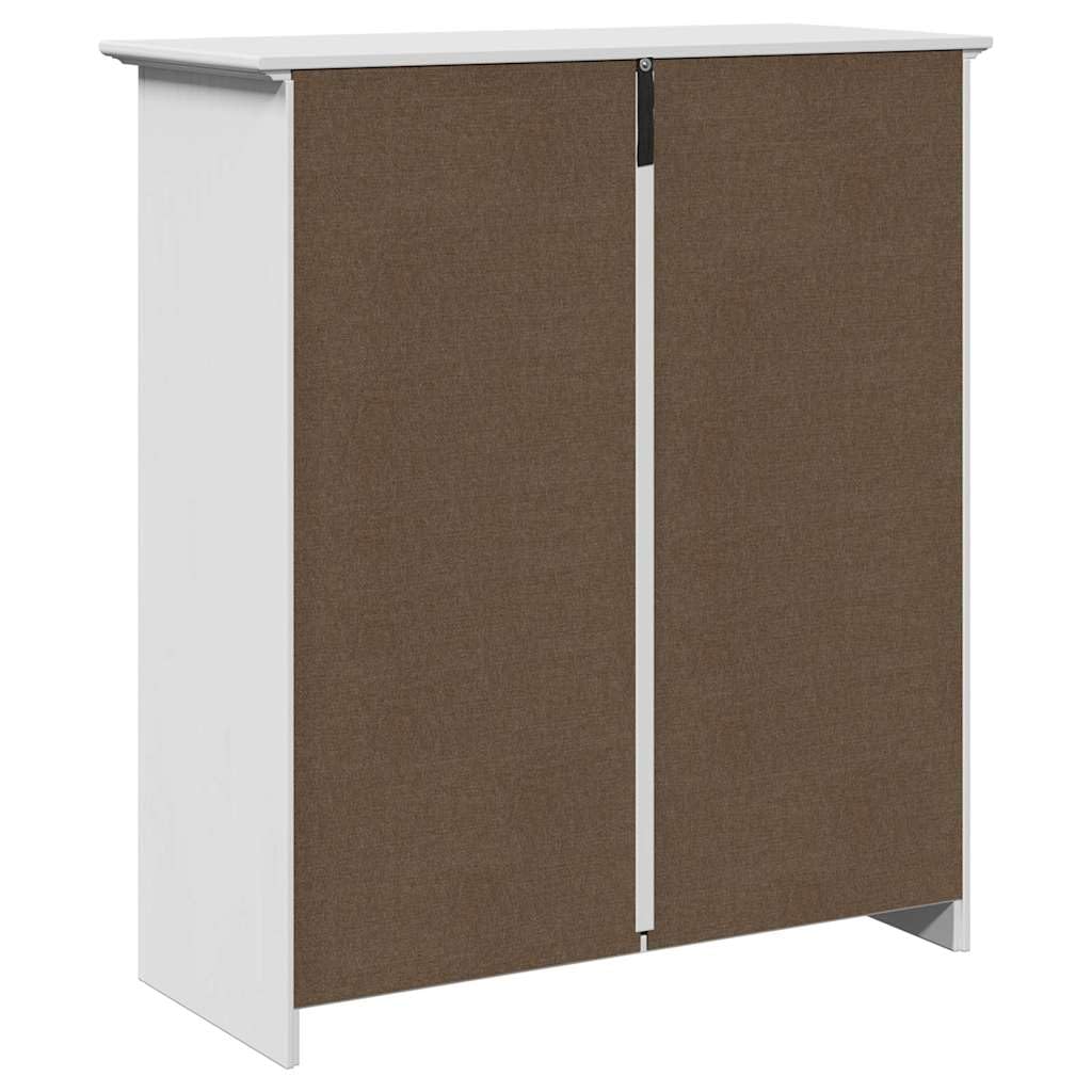 Armadio da corridoio, bianco, 80 x 35 x 90 cm, con spazio per corridoio, camera da letto e cameretta dei bambini, in legno di pino rustico con 2 ante e cassetti, salvaspazio, durevole, design