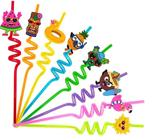 Reusable straws are perfect for kids' summer parties. They come with 24 straws and 2 cleaning brushes, so you can enjoy your pool party, undersea party, Hawaiian party, or other summer celebration