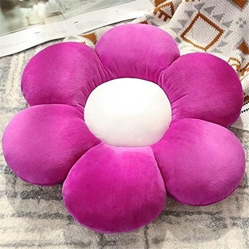Flower Shape Cushion Chair Seat Pad Cute Plush Pillow Super Soft Petal Tatami Cushion Floor Pillow for Girls Bedroom Sofa Kids Reading Corner Decor (Purple,45cm/17.7inch)