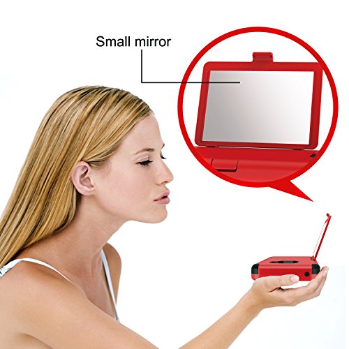 Acxlife Sumsung Galaxy S9 Case, Galaxy S9 Case Shockproof Heavy-Duty Protective Hybrid Cover With Card Slot Holder And Opened Back Mirror & Kickstand Case For Samsung (Red-B) #TOP2