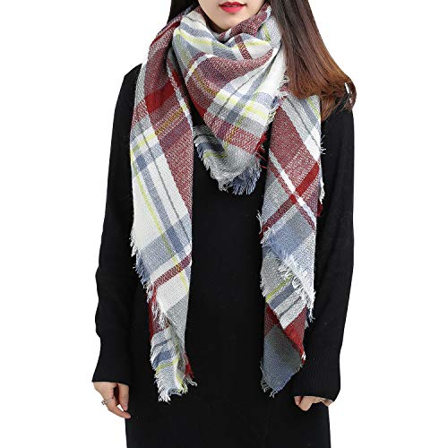 Spring Fever Plaid Checked Tartan Scarf Wrap Shawl.