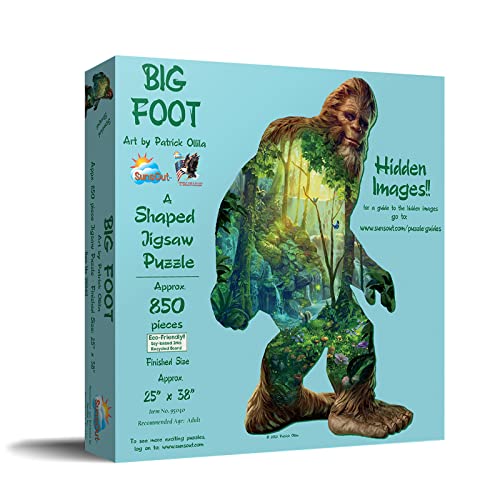 SunsOut - Big Foot - Rompecabezas de 850 piezas de forma especial por el artista Patrick Ollila - Tamaño terminado 25" x 38" - Naturaleza miniatura 2