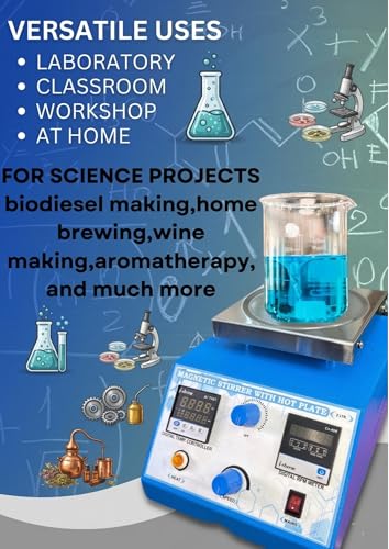 Image of DIGITAL MAGNETIC STIRRER WITH HOT PLATE 150℃ /302F | 100-1800 rpm | 2L | 110V Support Stand Stir Bar Retriever Temp Probe Sensor Stir Bars Included Digital RPM(Warranty-1 year)