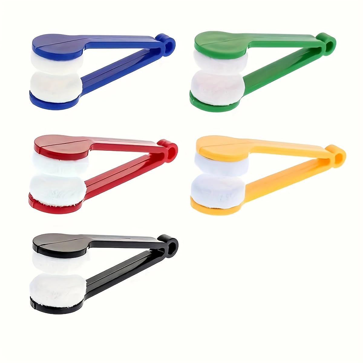 Eyeglass Lens Cleaning Tool, 4 Pack Mini Cleaners, Microfiber Pads (red)