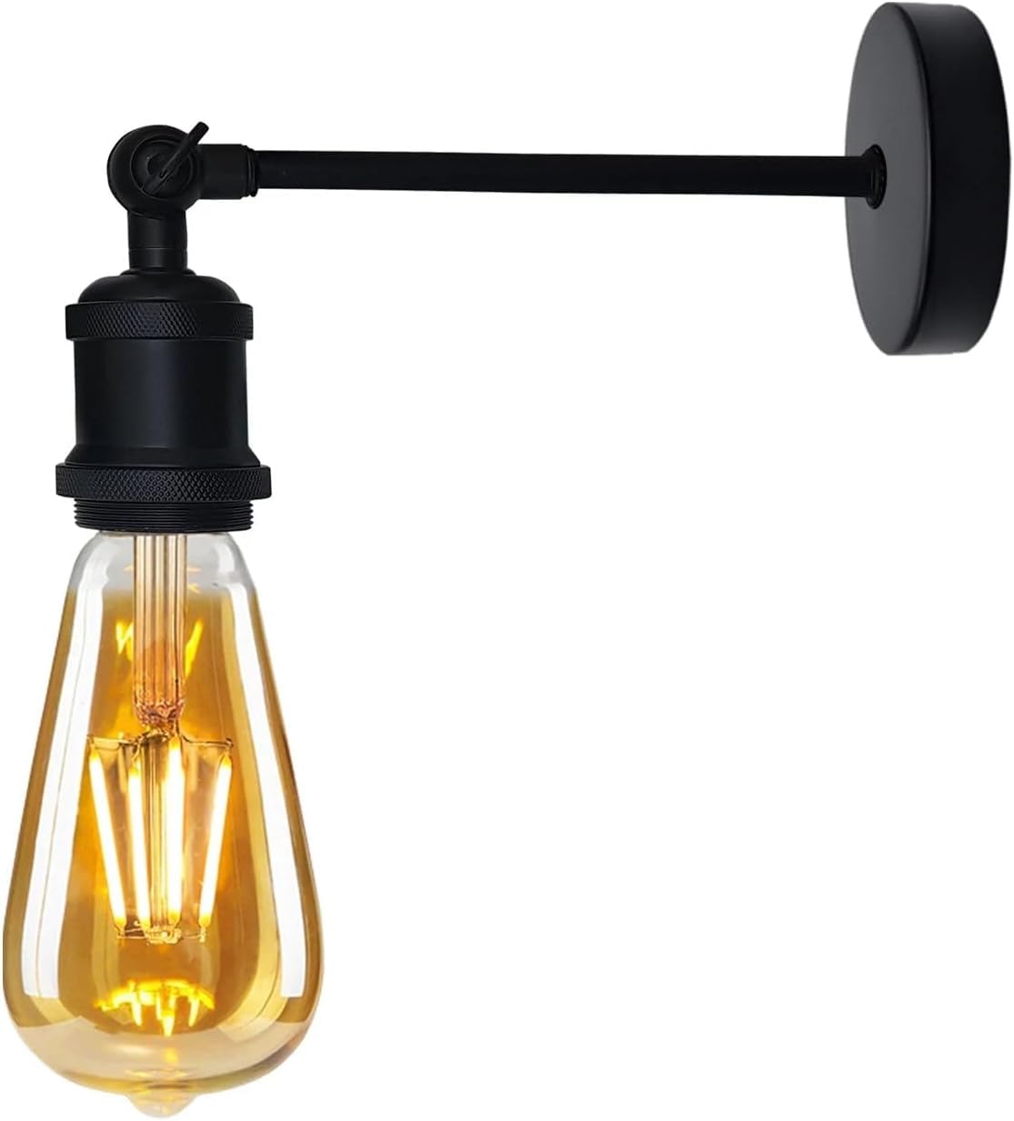 Set of 1 Wall Lighting Fixtures Adjustable, Satin Nickel Indoor Rustic Wall Lights Simplicity Vintage Industrial Bedside Night Lamp for Bedroom Living Room E27 Bulbs Corridor (Style 2 (Pack 1))