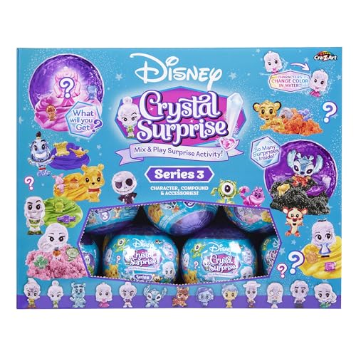 Cra-Z-Art Disney Crystal Surprise 16 Pack Bundle: Series 3 Surprise Blind Mini Figures with Accessories & Activity Compound, Perfect for Party Favors & Mystery Unboxing Fun
