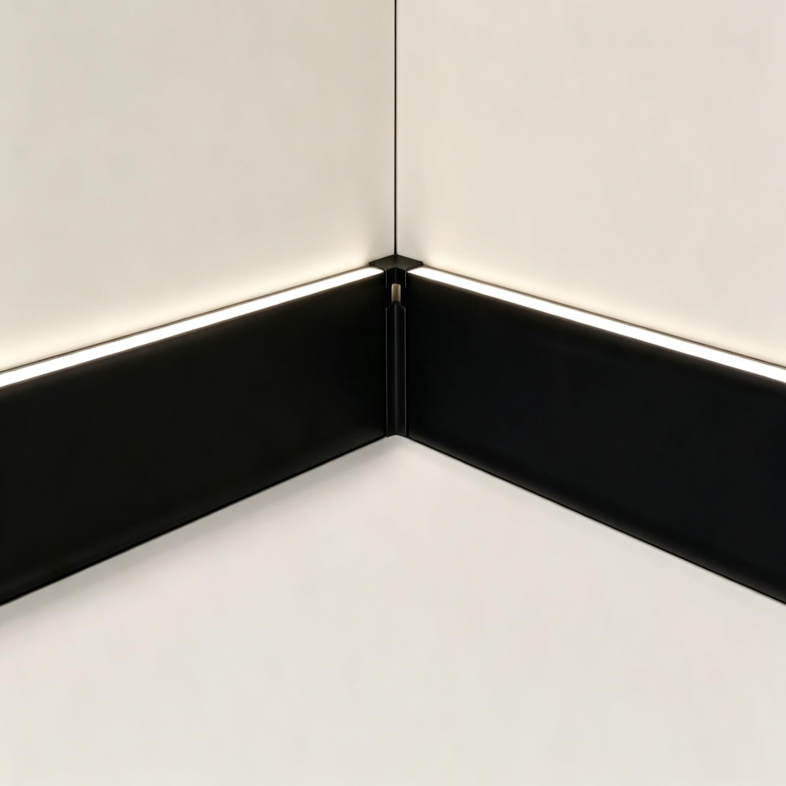 battiscopa Battiscopa Led Canale In Alluminio, 0,8 1 1,5 2 2,5 M Base Bianca Modanatura Pavimento Trim Con Kit Di Installazione, Battiscopa(1.2 m/4 ft)