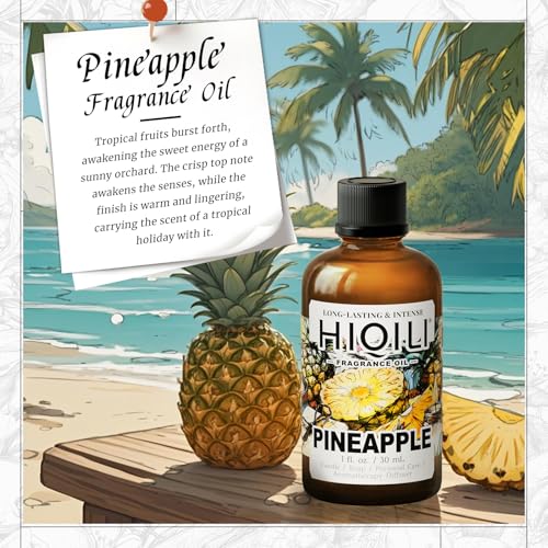Image of HIQILI Pineapple Fragrance Oil for Perfume & Body Product Making - 1 Fl Oz | Long-Lasting Scent for Essential Oil Diffuser, Soap, Bath Bomb, Candle Making, Bright Scents for Home, Car & Office