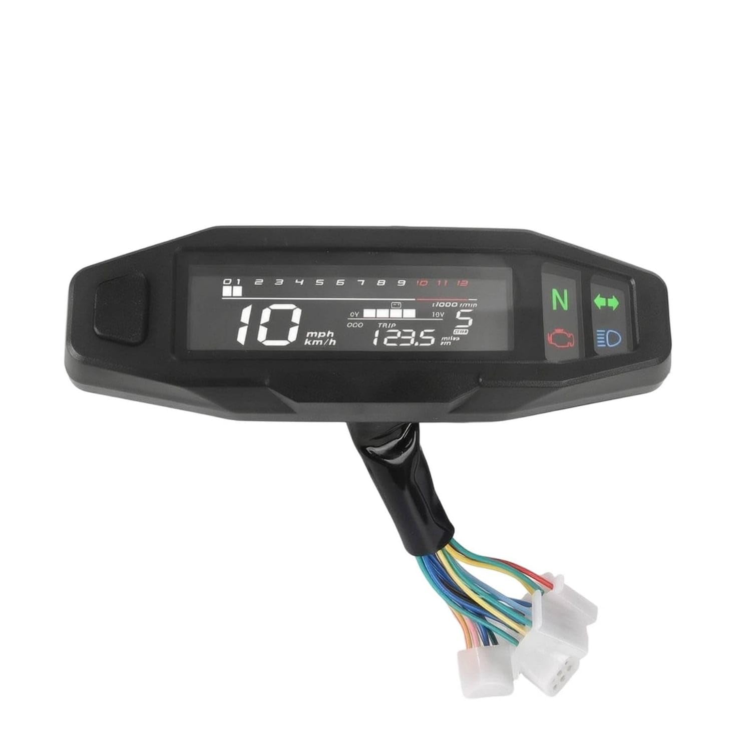Multi-Functional Motorcycle Speedometer with Fuel Indicator Universal Motorcycle Instrument Cluster 12V Digital Speedometer LCD for Motorcyclists, Riders, Motorcycles, Adj Motorcycle-image-15
