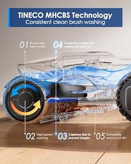 Tineco Floor One S9 Artist Aspirateur Laveur, 22 kPa d'aspiration, 360° SmoothDrive, Design Anti-emmêlement, 50 Min d'autonomie, Nettoyage des Bords des 2 côtés, s'aplatit à 180°, Flashdry à 85°C