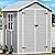DWVO 6x4 FT Resin Storage Shed with Reinforced Floor, Outdoor Storage Shed with Lockable Door, Window and Vents, Waterproof Plastic Tool Storage for Garden, Backyard, Patio, Lawn