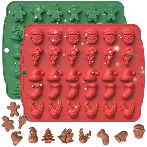 Feibety Christmas Silicone Chocolate Moulds Set Cover