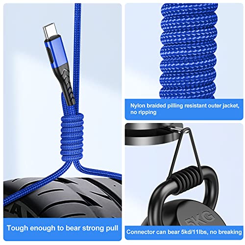 Image of Durcord USB C Charger Cable, Upgarded 2Pack 10ft Fast Charging 10 Feet USB Type C Charging Cord Cable, 10 Foot Type C Charger Braided USB Cable Compatible with iPhone 15 /Pro /Plust /Max-Blue