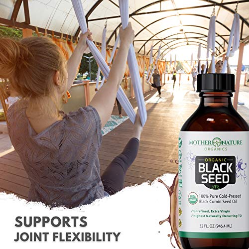 Black Seed Oil - Premium Organic Cold-Pressed Cumin Nigella Sativa (32 oz) - for Immunity Support, Joints, Digestion, Hair & Skin - Extra Virgin, Gluten-Free, Non-GMO & Vegan with Omega 3,6, & 9