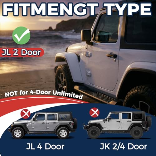 Estribos laterales negros para Jeep Wrangler JL 2018-2026 miniatura 2