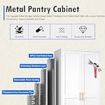 Polup White Kitchen Pantry Cabinet, 71 Inch Tall Metal Storage Cabinet with Doors and Shelves, Pantry Cabinets for Kitchen Storage, Freestanding Cupboard for Living, Dining Room, Assemble Required - Image 4
