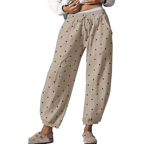 Barrel Sweatpants Women Leopard Pants 2025 Casual Baggy Cheetah Print Trousers with Pockets