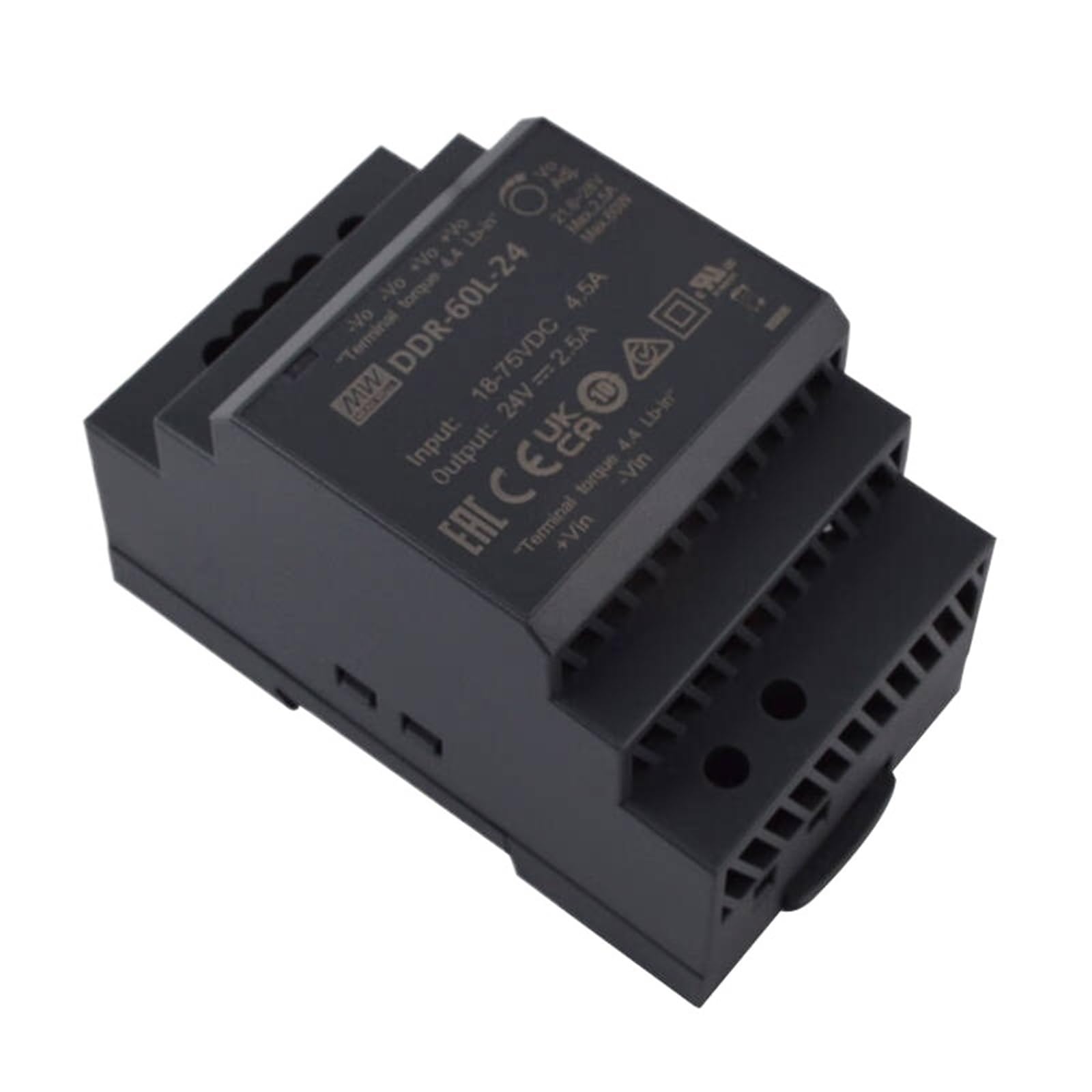 Convertisseur CC-CC DDR-60L-24 pour Rail DIN avec alimentation 24V 2.5A