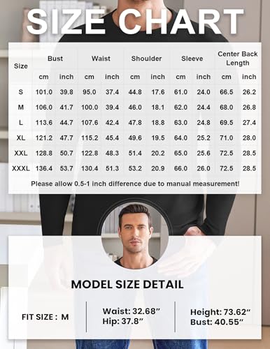 Ekouaer Pack of 3 Mens Thermal T-Shirt Underwear Baselayer Shirt Long Sleeve Crew Neck Winter Warm Undershirt Vest Top Black+White+Navy XXL - Image 6