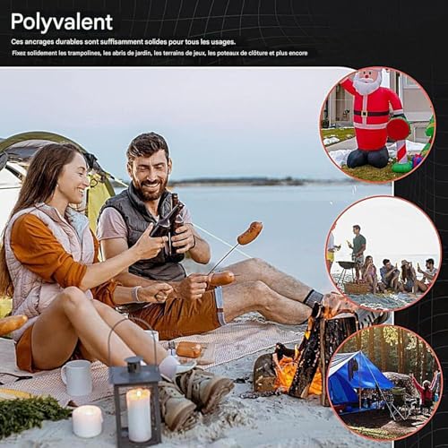 Piquets de camping robustes : pointes résistantes pour bâche et sol sable