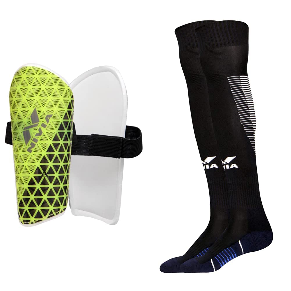 Nivia 805GR Wisdom-2018 Plastic Shin Guard, Medium (Green) & Nivia Soccer Stockings PP Medium, (Navy Blue) Combo (B08615ZT6C) Amazon Price History, Amazon Price Tracker