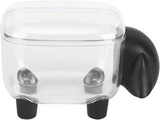 Cotton Pads Holder, Qtip Holder Bathroom Jars Canisters Apothecary Jar Clear Bathroom Containers Dispenser Clear Lids Storage Box for Cotton Ball Q Tips (Black Lamb)