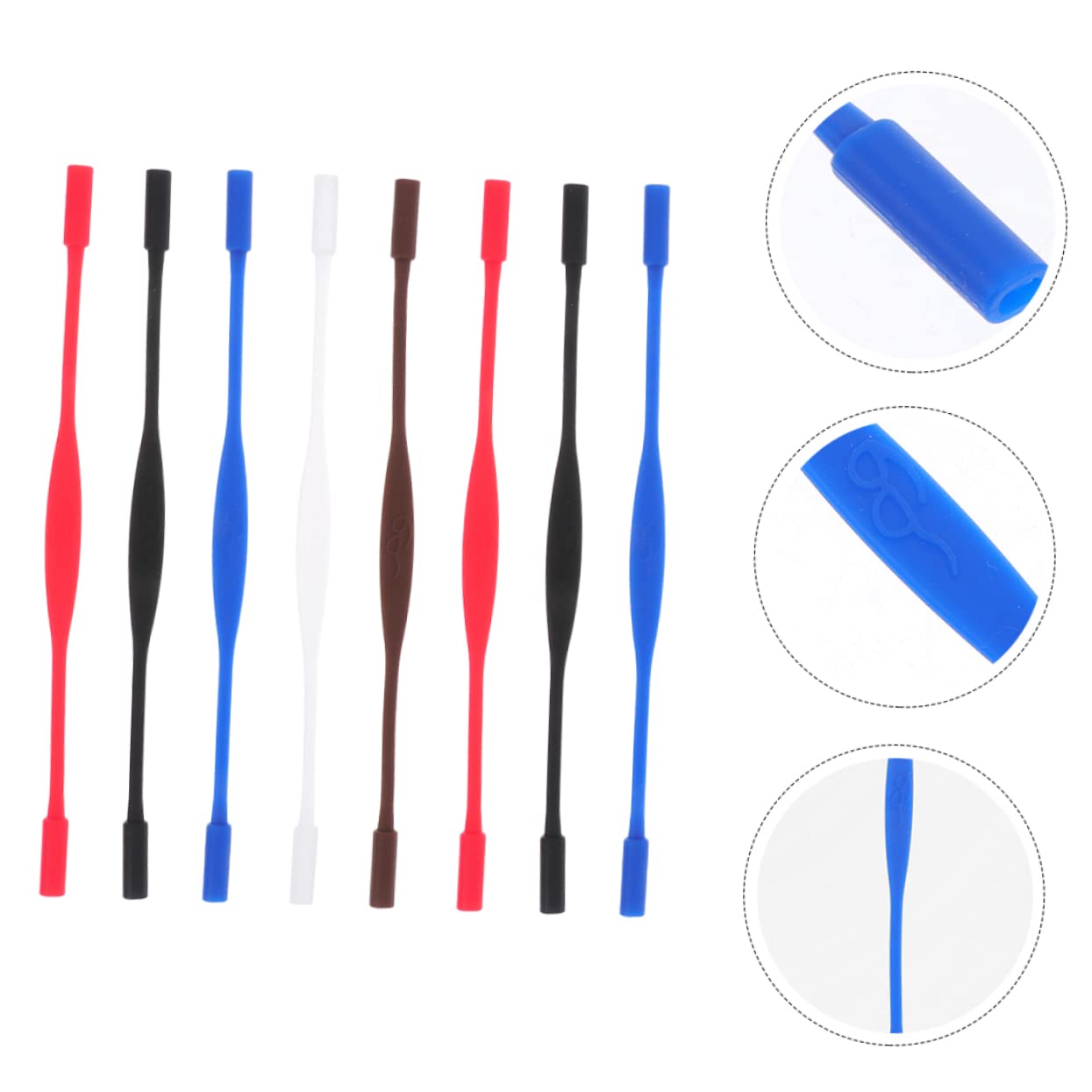 BUTIFULSIC 8pcs Silicone Glasses Strap Sports Sunglasses Eyeglasses Strap Glasses Strap for Glasses Lanyard Strap Glasses Anti-skid Chain Eyewear Retainer Sports Glasses