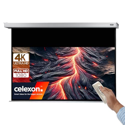 Écran motorisé Full-HD celexon Pro Plus avec toile haut de gamme 220x137 cm et télécommande