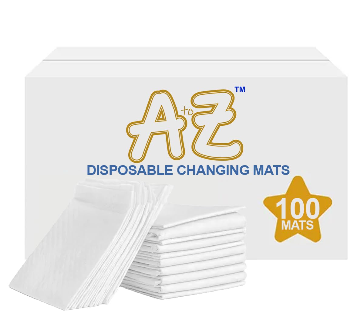 A to ZDisposable Changing Pads/mat (45 x 60cm (100 Count), Extra Large Underpads waterProof for Incontinence, Heavy Absorb Chucks Pads for Kids, Babies and Puppy-White