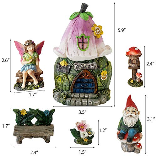 Bangbangda Miniature Fairy Garden Decor Accessories - Flower Fairies Garden Kit Gnome Figurines Statue Set Indoor Outdoor Garden Decoration Birthday Gardening Gifts For Girl Boy Mother Girlfriend #TOP7