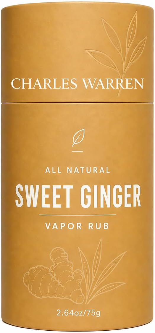 Sweet Ginger Vapor Rub Stick for Women, Men & Seniors,2.64oz/75g | Herbal Aromatic Balm, Ginger, Peppermint & Eucalyptus Scent, Push-Up Multipurpose, For Hands, Knees, Neck, Shoulders & Chest