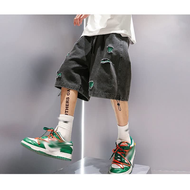 Short en jean ripped avec détails déchirés pour un look hip hop - 4
