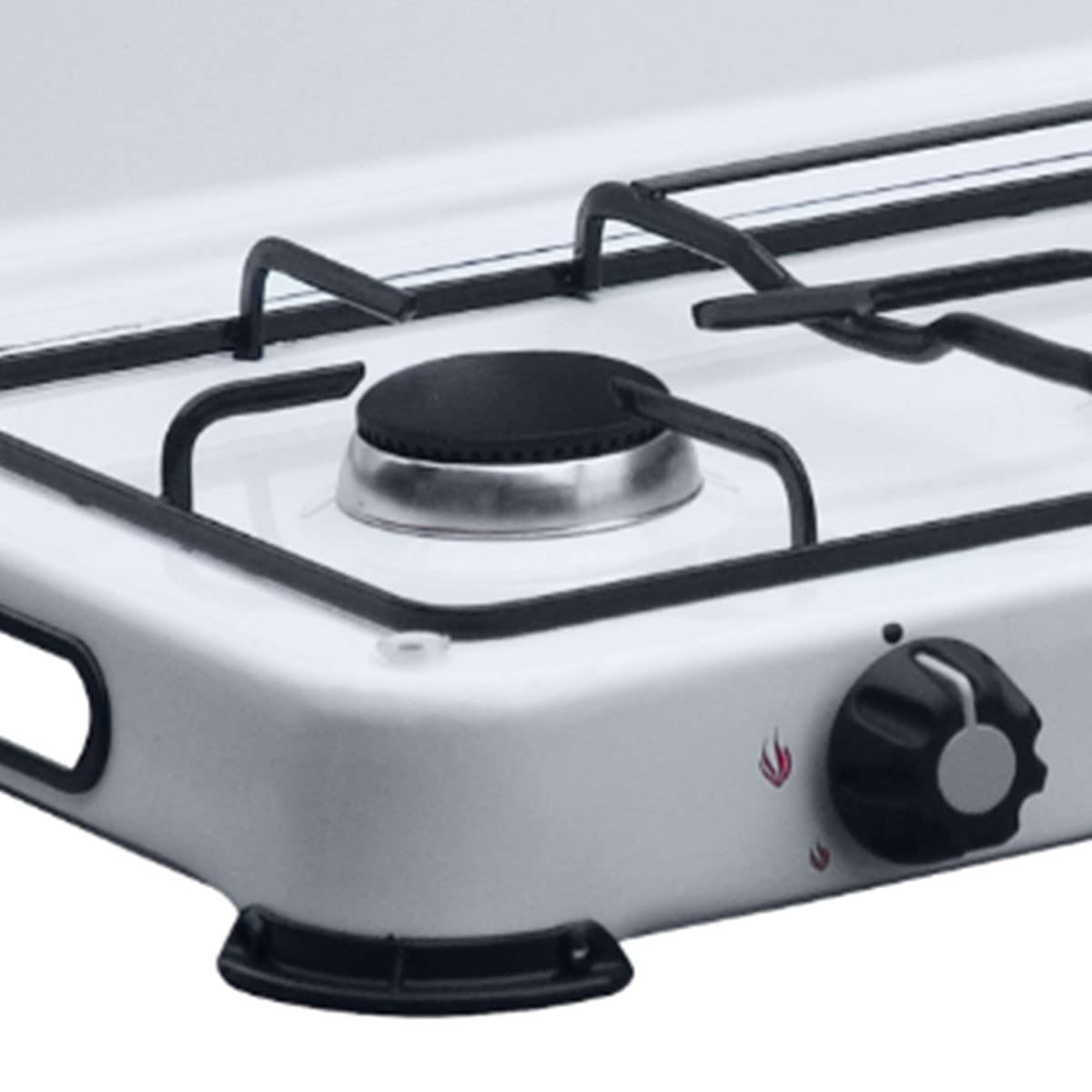 INTEC - Réchaud à Gaz 2 Feux 3200W, Brûleurs en Fonte Amovibles. Plaque de Cuisson Mobile avec Couvercle de Protection. Compatible Gaz Butane/Propane pour Camping et Jardin.