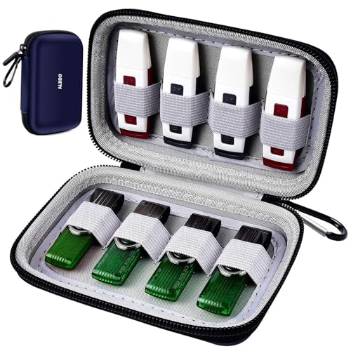 USB Flash Drive Case, SD Card Holder Compatible with Thumb Drive, Memory Cards, SDXC SDHC Storage Bag, Electronic Accessories Organizer for SanDisk for Samsung for Inland (Blue)