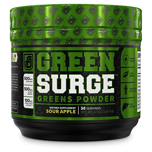 Green Surge Green Superfood Powder Supplement - Keto Friendly Greens Drink w/Spirulina, Wheat