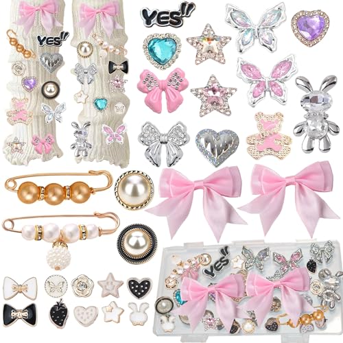 Image of Junk Socks Charms,Shoe Charms for Sneakers,DIY Shoelace Charm,Sneakers DIY Kit,Brooches and Pins for Women,Hat Clothes Button Pins