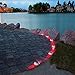 JIGUOOR Solar Deck Lights LED Driveway Lights Solar Powered Dock Light Outdoor IP68 Waterproof Road Markers for Step Sidewalk Stair Boat Garden Ground Pathway Yard (Red, 1 Pack)