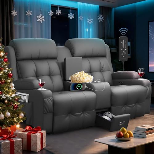 TOMOSLTER Home Theater Seating Loveseat Recliner Sofa, Massa...