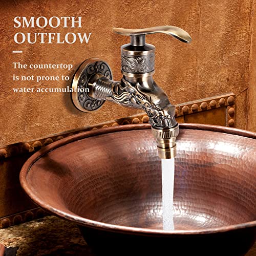 Nebel Antique Bibcock Garden Decorative Tap Home Use Small Single Hole Outdoor Water Faucet Zinc Alloy #TOP1