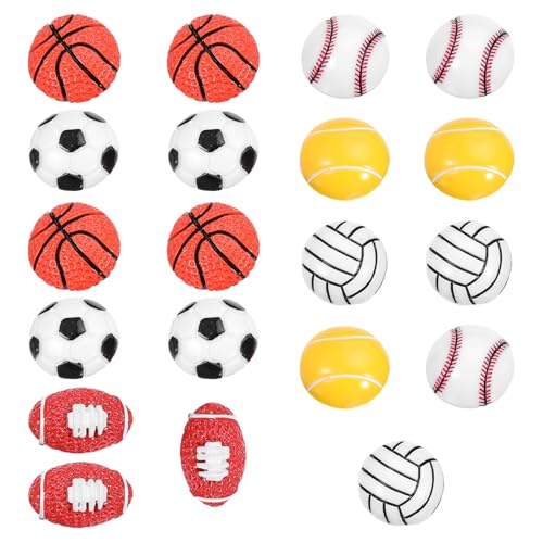 SOPOTUTU - SOPOTUTU 20 Pièces Punaises Sport Résine Têtes Ballons Football Basket Baseball Punaises Décoratives Colorées pour Tableau Affichage et Tableau Boîte de Rangement Pratique