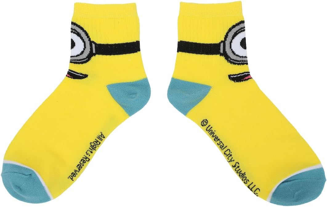 Bioworld Minions Adult Quarter Crew Ankle Socks - 3-Pack of Playful Despicable Delights! - Image 2