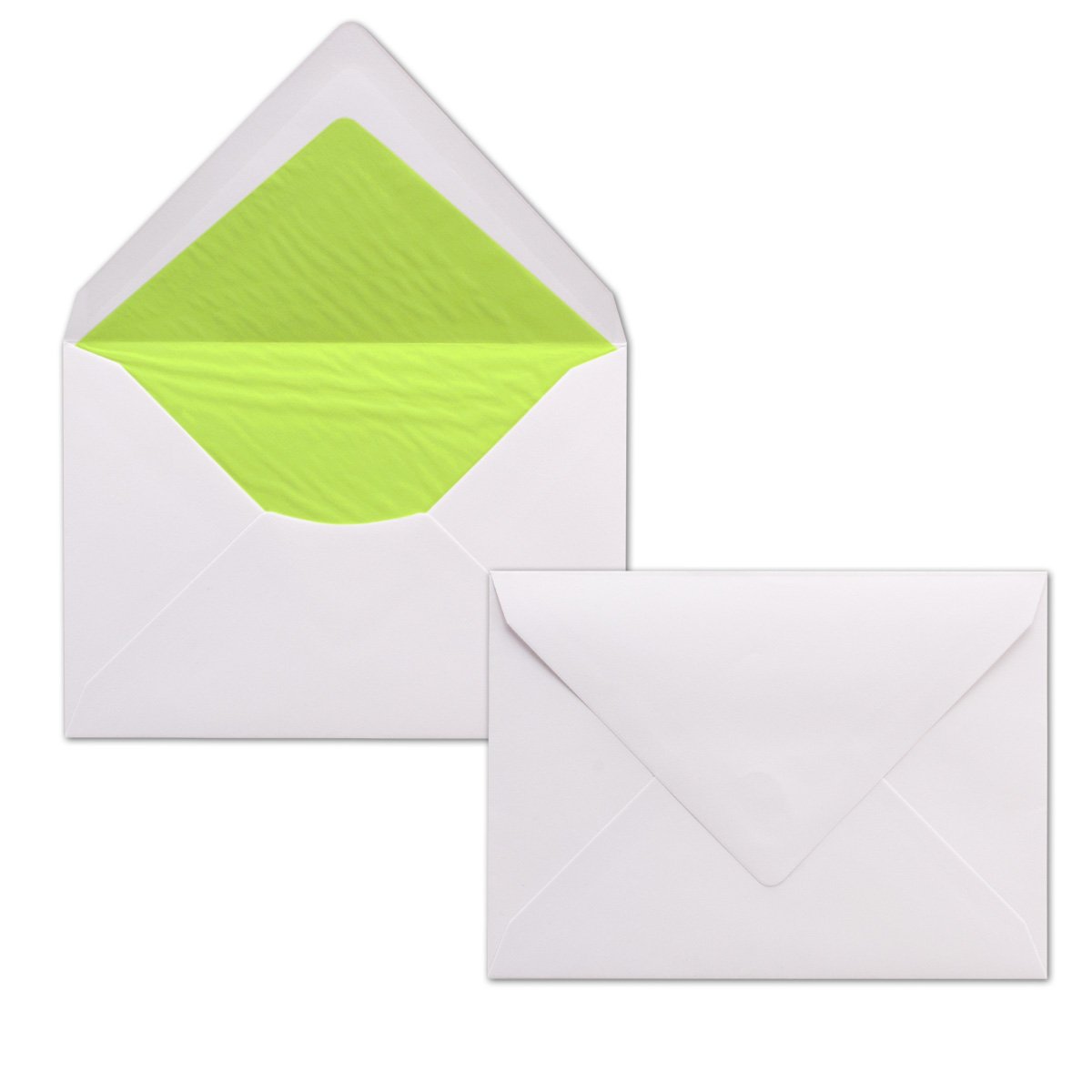 400 buste per lettere, formato DIN C6, foderate con carta velina, 100 g/m2, 11,4 x 16,2 cm, con chiusura a umido senza finestra, colore: Bianco