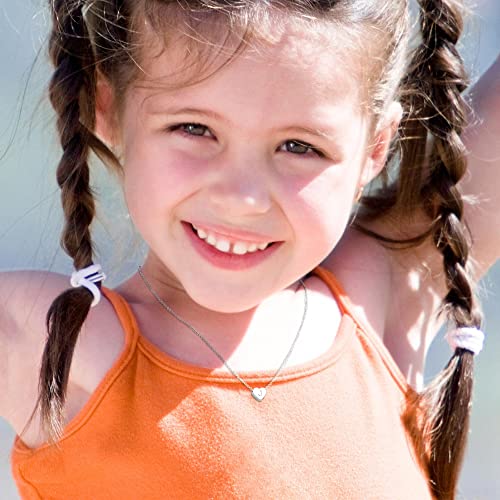 TINGN Heart Initial Necklaces for Girls, 14K White Gold Filled Heart Pendant Letter Necklace Tiny Initial Heart Necklaces for Women Teen Girls Gifts Jewelry Dainty Initial Necklaces for Girls Gifts - Image 3