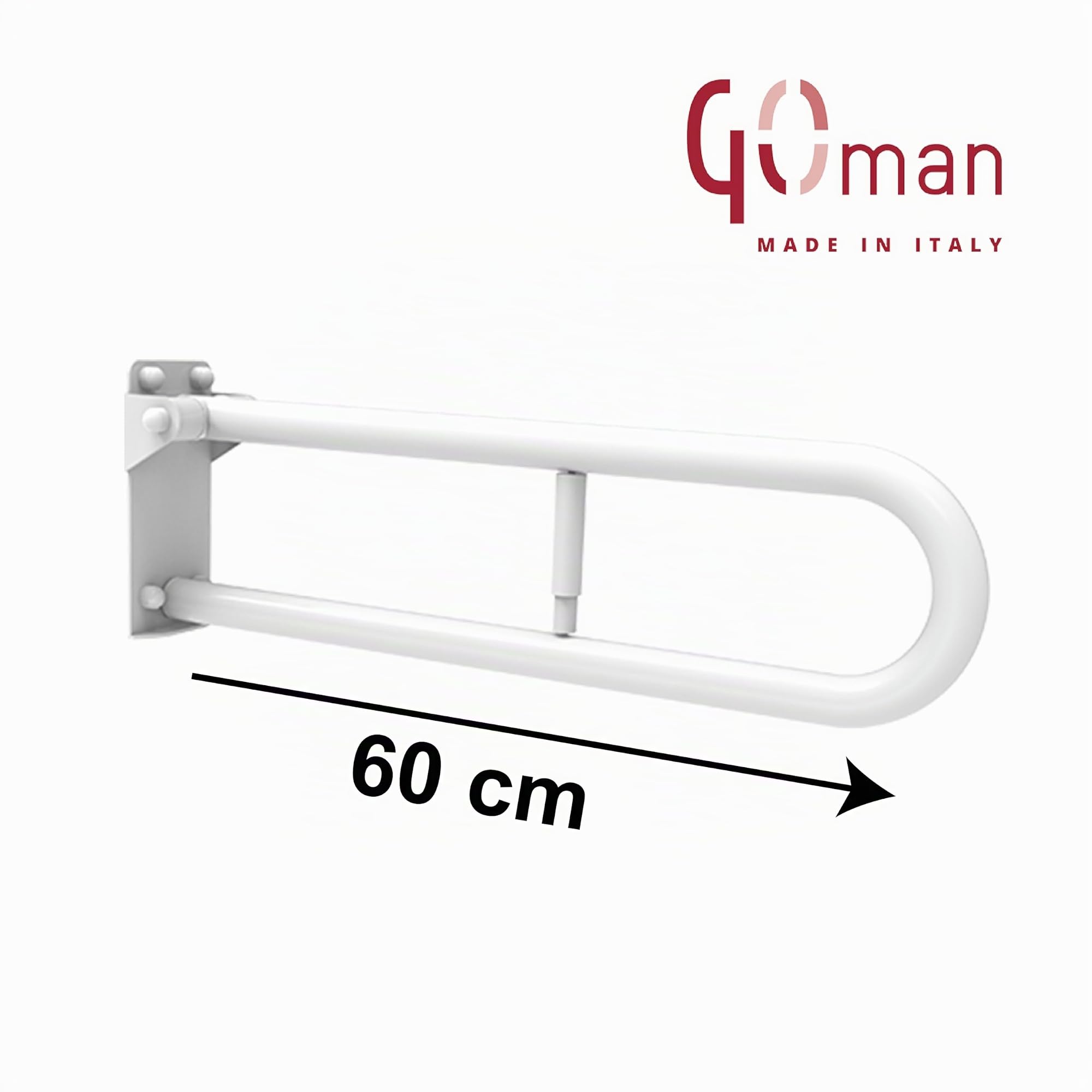 GOMAN Maniglione 60 cm Barra Ribaltabile con portarotolo - ausilio disabili